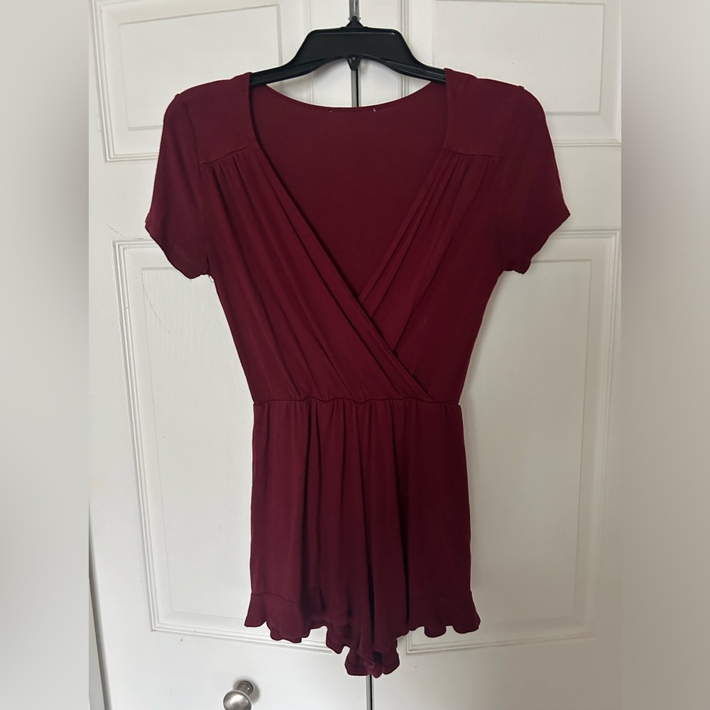 Dark red romper